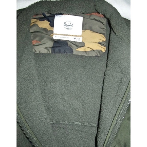 Hershel Supply Co Olive Green Sherpa Full Zip 300 GSM Fleece Jacket Mens Size XL - Picture 3 of 4